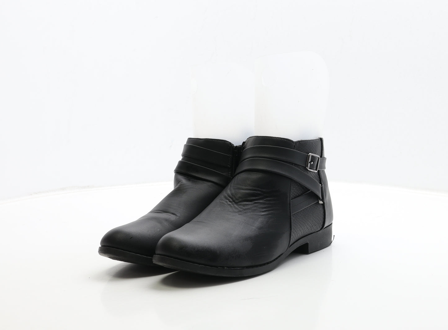 Krush Womens Black Leather Biker Boot UK 6 39