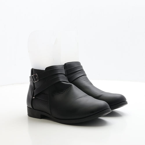 Krush Womens Black Leather Biker Boot UK 6 39