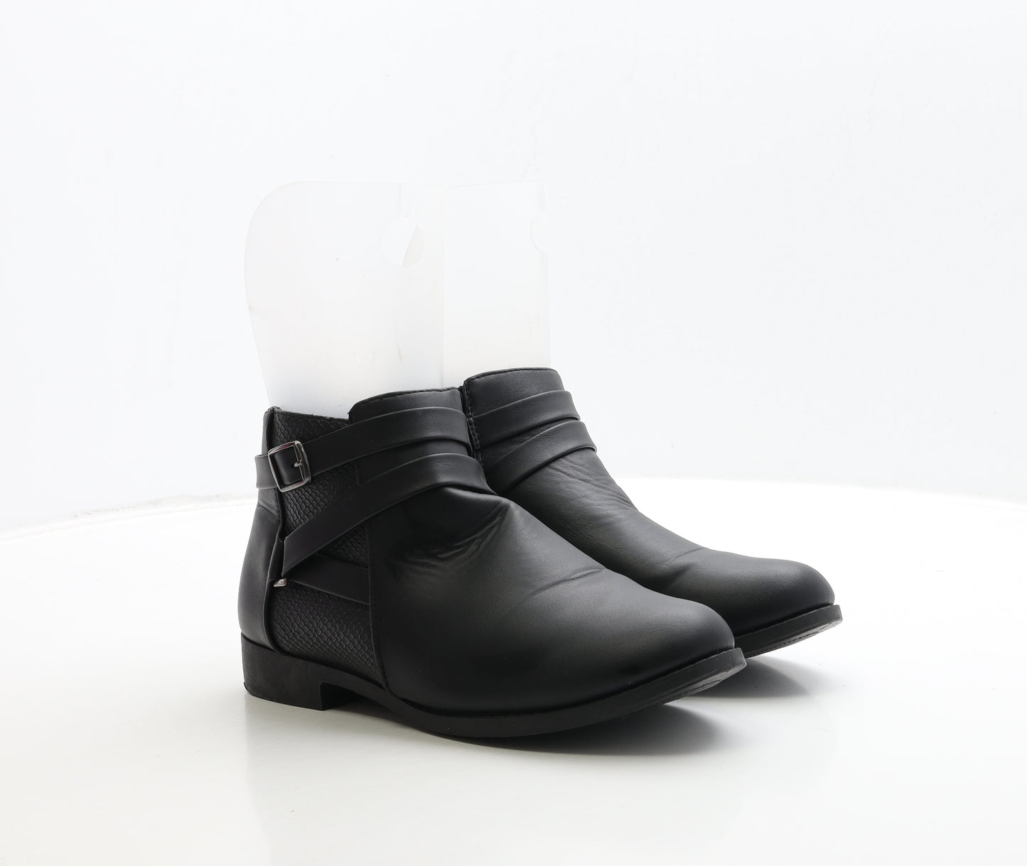 Krush Womens Black Leather Biker Boot UK 6 39