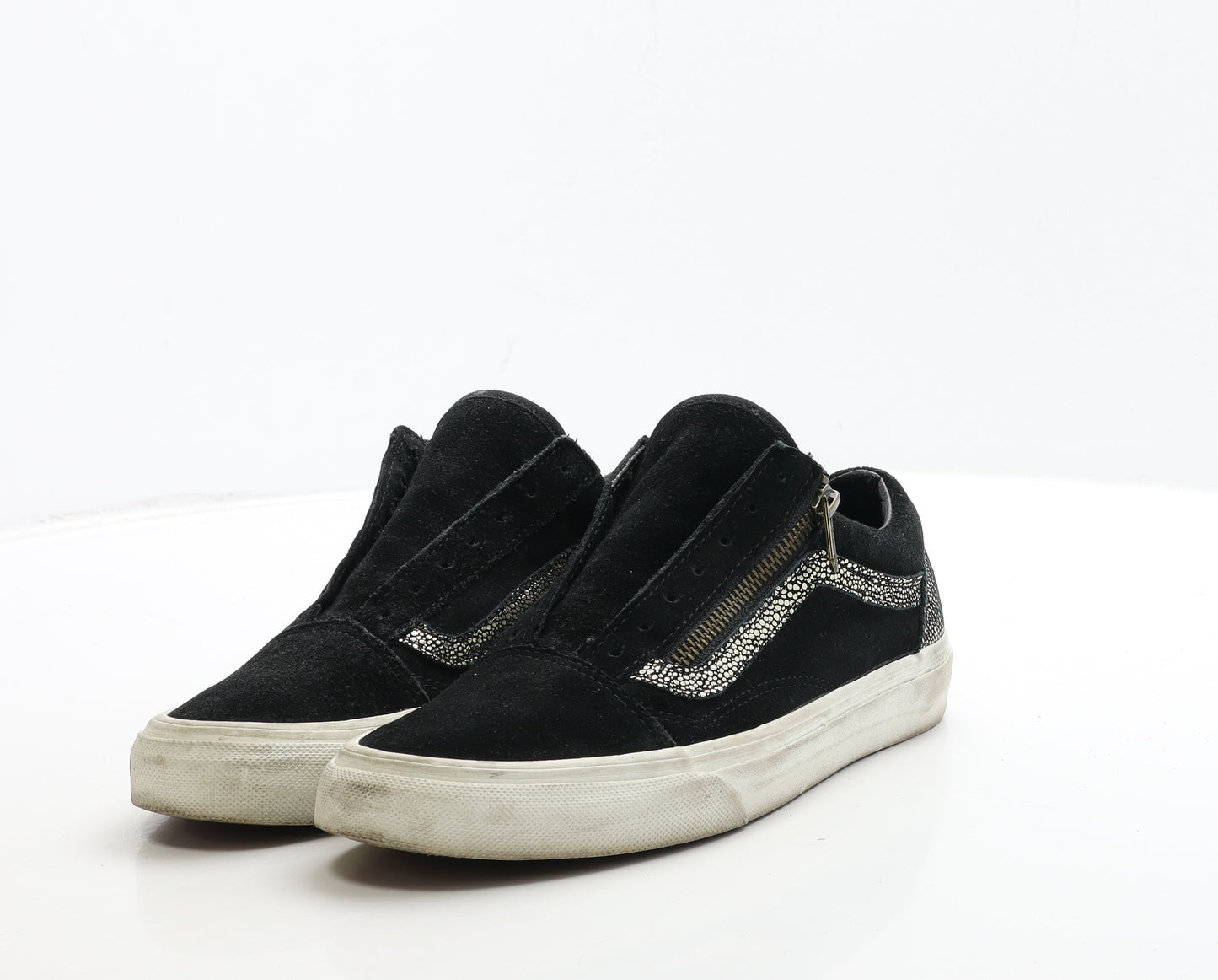 VANS Womens Black Geometric Suede Trainer UK 5 38