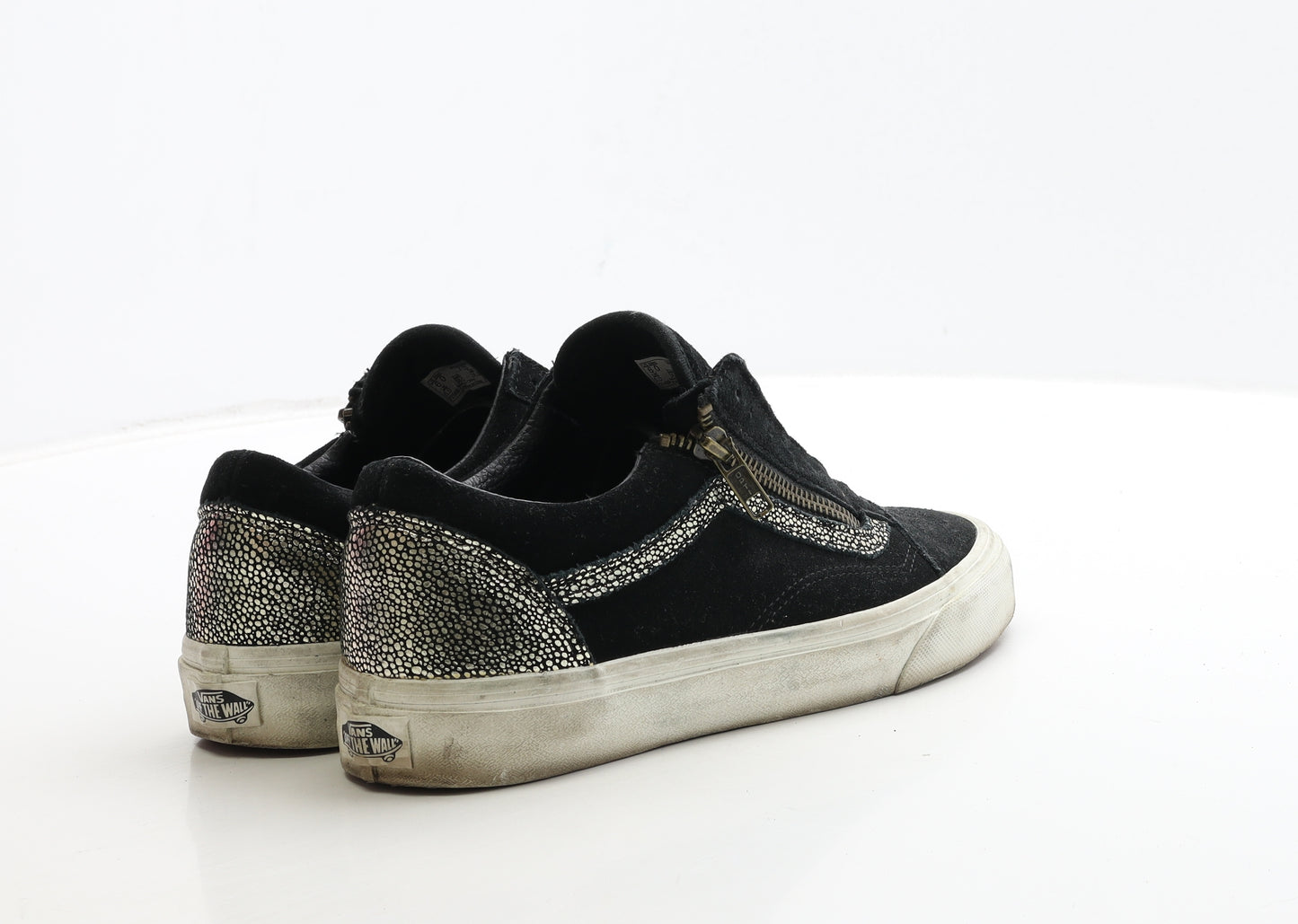 VANS Womens Black Geometric Suede Trainer UK 5 38