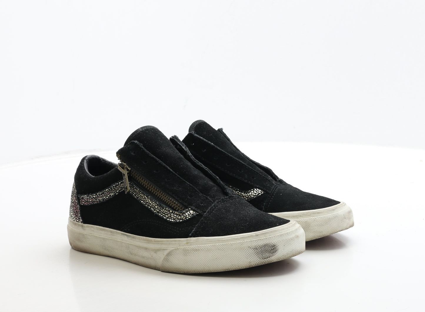 VANS Womens Black Geometric Suede Trainer UK 5 38
