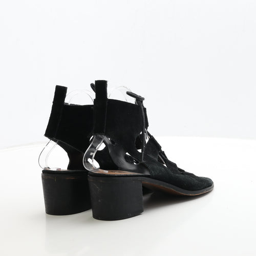 River Island Womens Black Suede Gladiator Heel UK 6 39