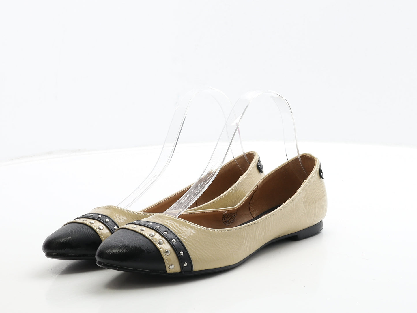 Fancy Flats Womens Beige Leather Flat UK 5 38