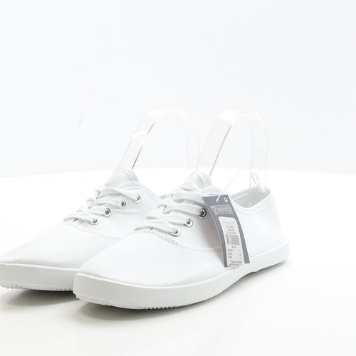 Primark Womens White Fabric Trainer UK 3 36