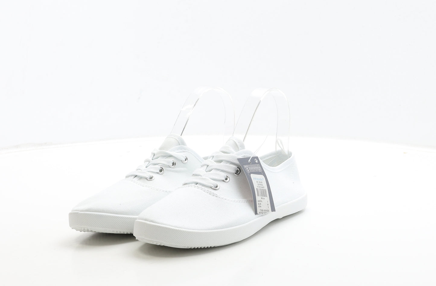 Primark Womens White Fabric Trainer UK 3 36