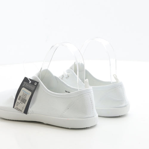 Primark Womens White Fabric Trainer UK 3 36