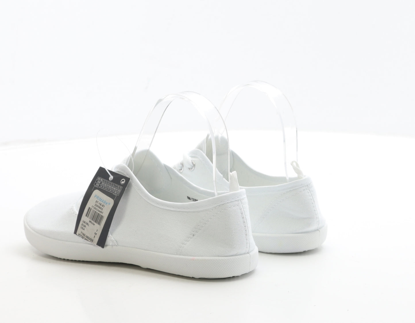 Primark Womens White Fabric Trainer UK 3 36