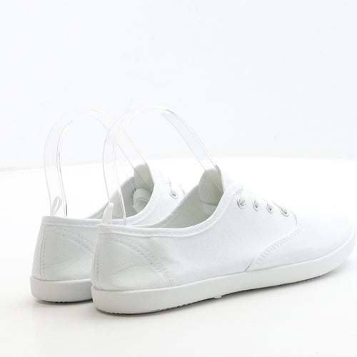 Primark Womens White Fabric Trainer UK 3 36