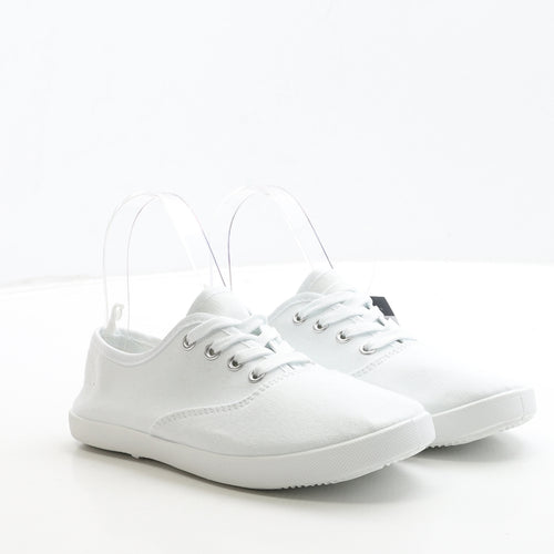 Primark Womens White Fabric Trainer UK 3 36