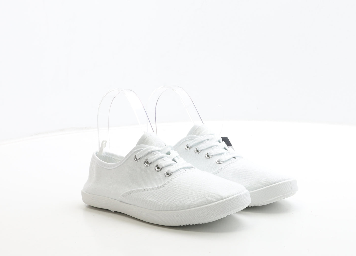 Primark Womens White Fabric Trainer UK 3 36