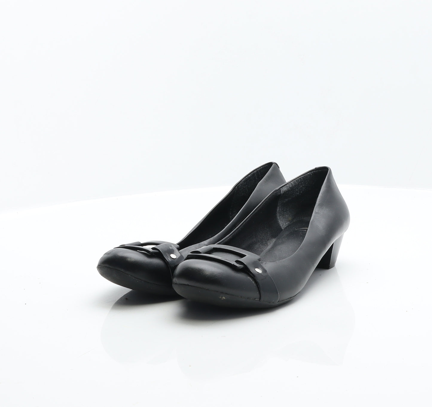 Clarks Womens Black Leather Court Heel UK 6.5