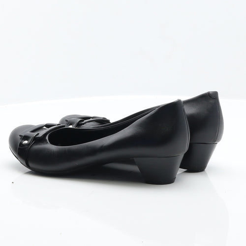 Clarks Womens Black Leather Court Heel UK 6.5