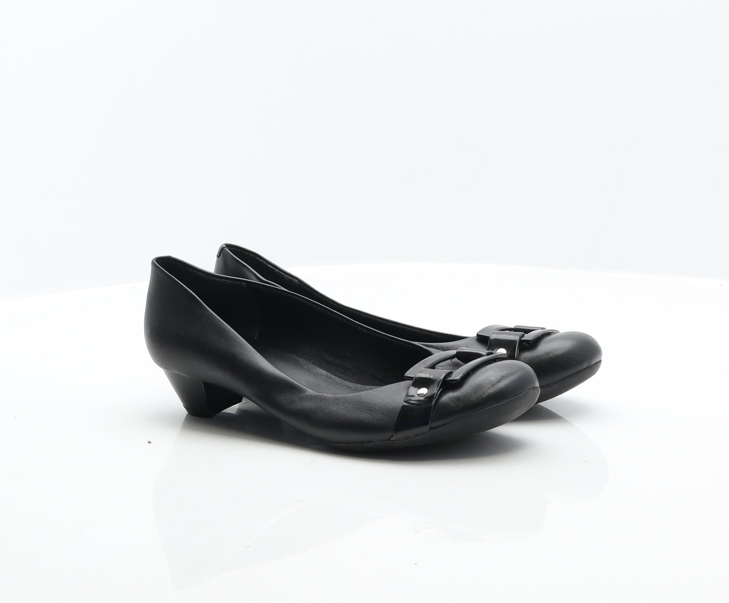 Clarks Womens Black Leather Court Heel UK 6.5