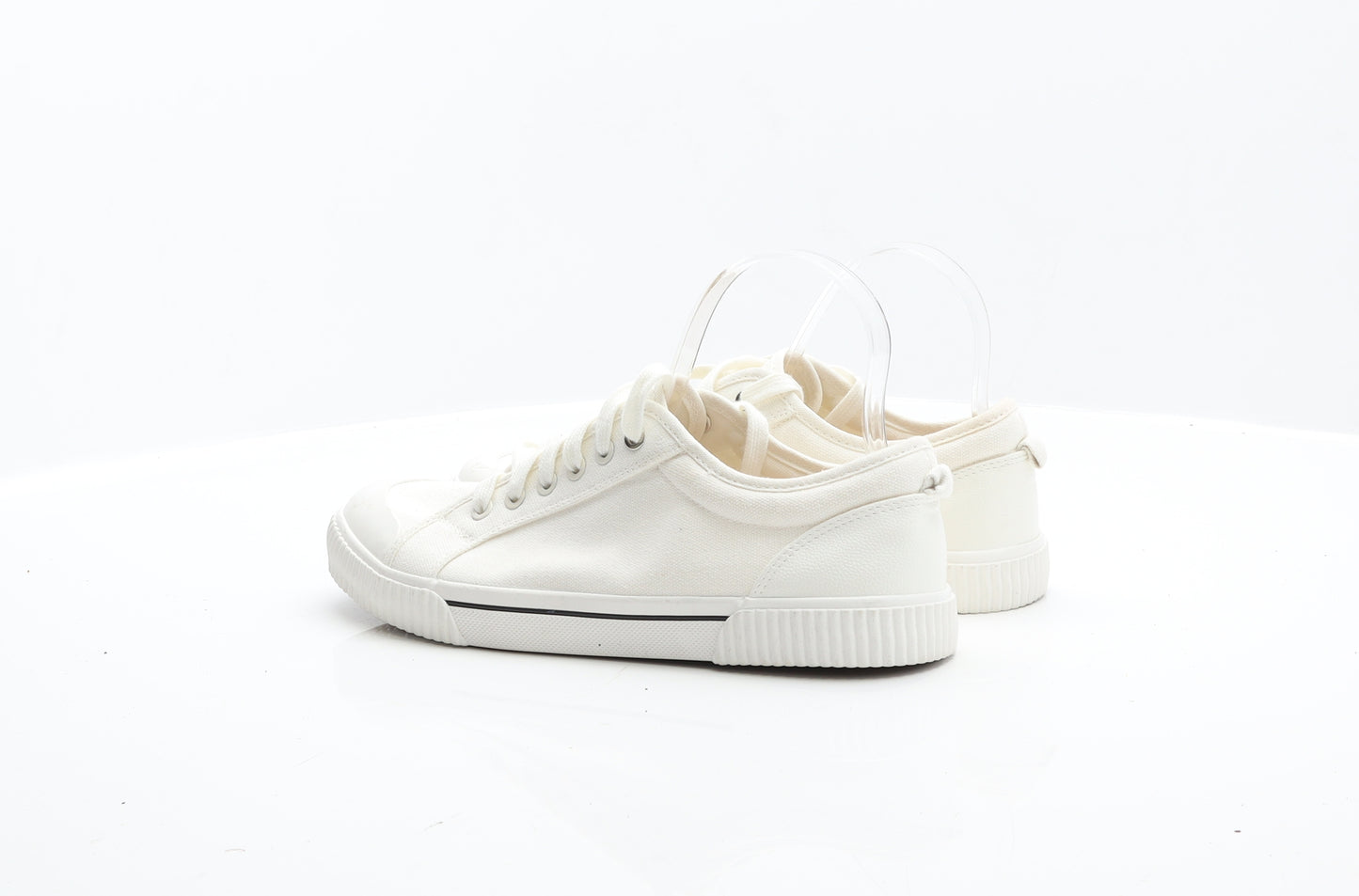 F&F Womens White Fabric Trainer UK 8