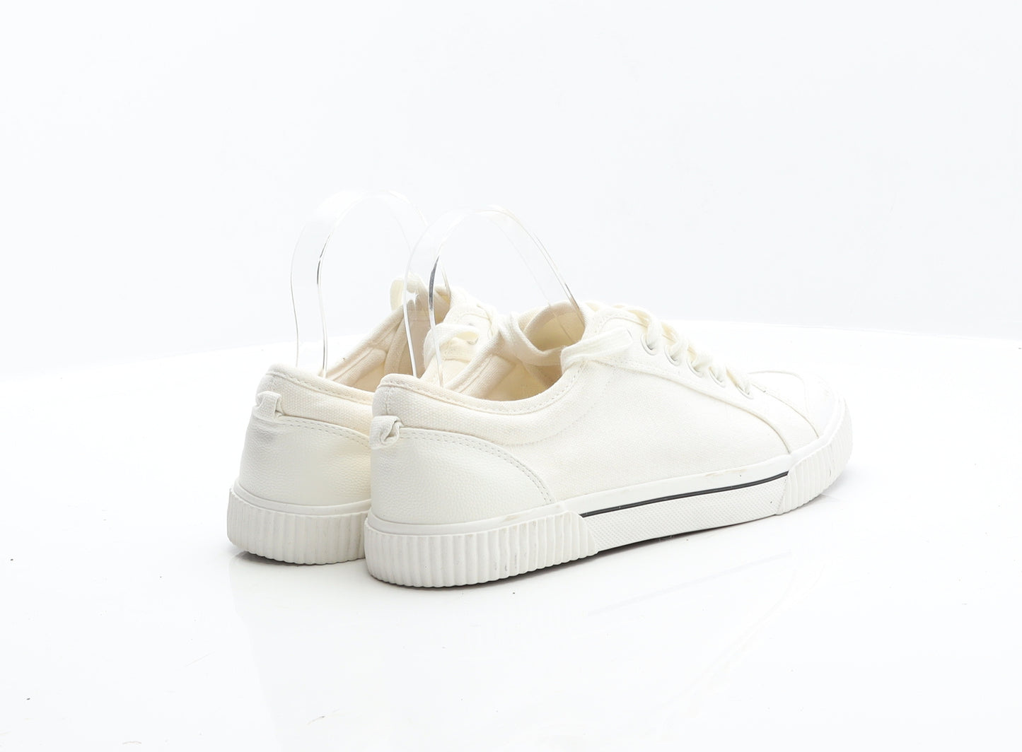 F&F Womens White Fabric Trainer UK 8