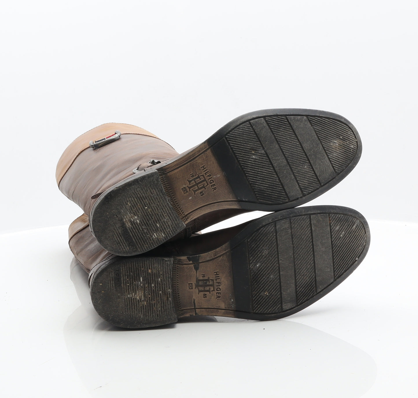 Tommy Hilfiger Womens Brown Leather Biker Boot UK 6 39