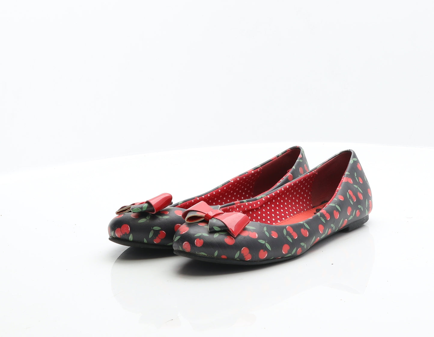 BANNED Womens Black Geometric Leather Ballet Flat UK 6 39