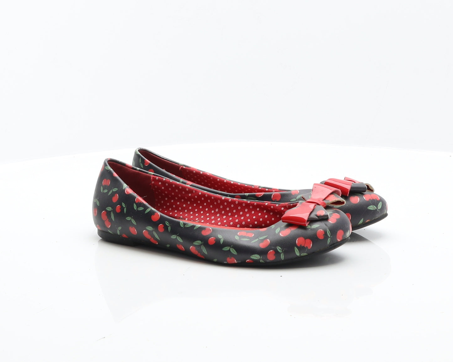 BANNED Womens Black Geometric Leather Ballet Flat UK 6 39