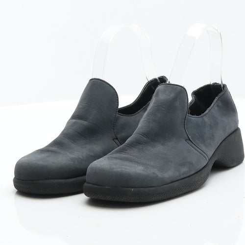 Preworn Womens Black Leather Loafer Flat UK 4 37