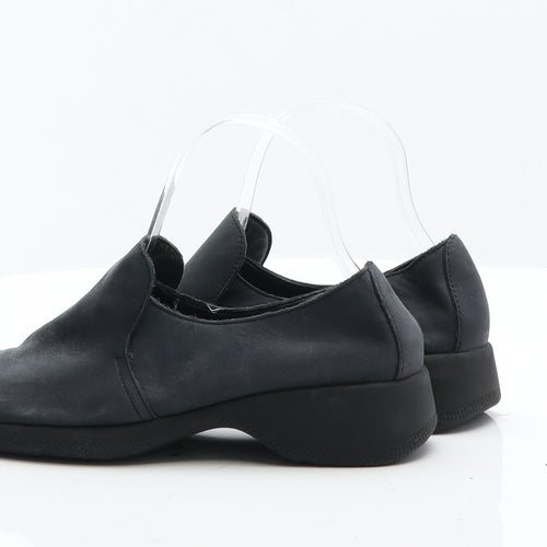 Preworn Womens Black Leather Loafer Flat UK 4 37