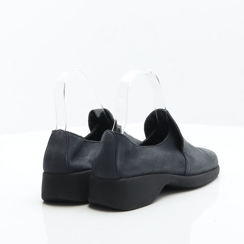 Preworn Womens Black Leather Loafer Flat UK 4 37