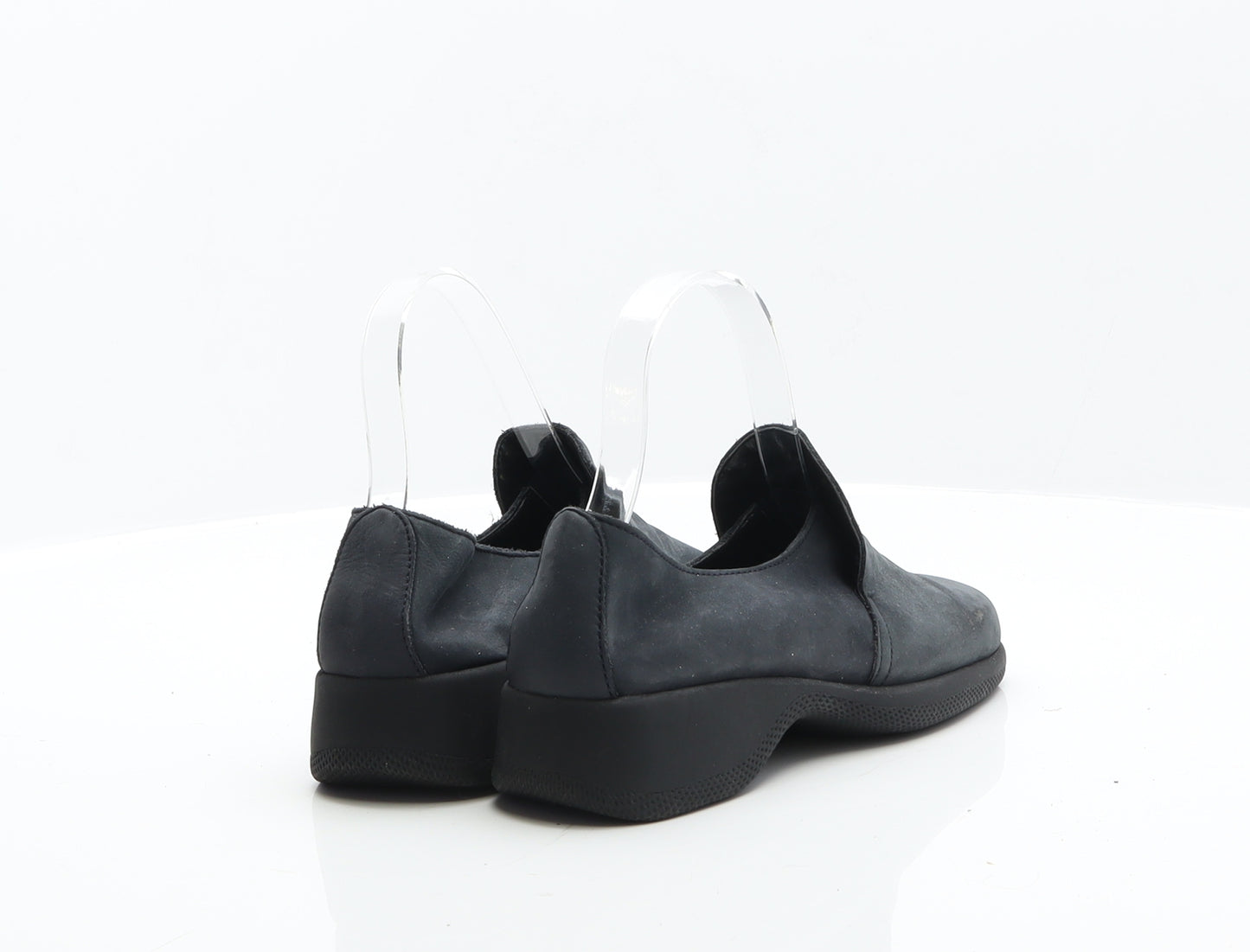 Preworn Womens Black Leather Loafer Flat UK 4 37