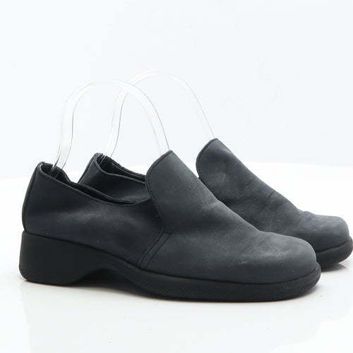 Preworn Womens Black Leather Loafer Flat UK 4 37