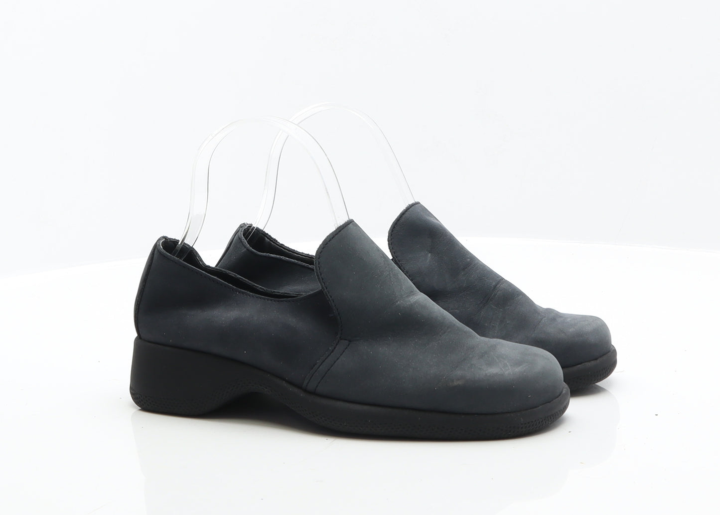 Preworn Womens Black Leather Loafer Flat UK 4 37