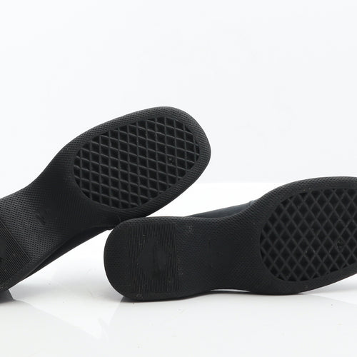 Preworn Womens Black Leather Loafer Flat UK 4 37