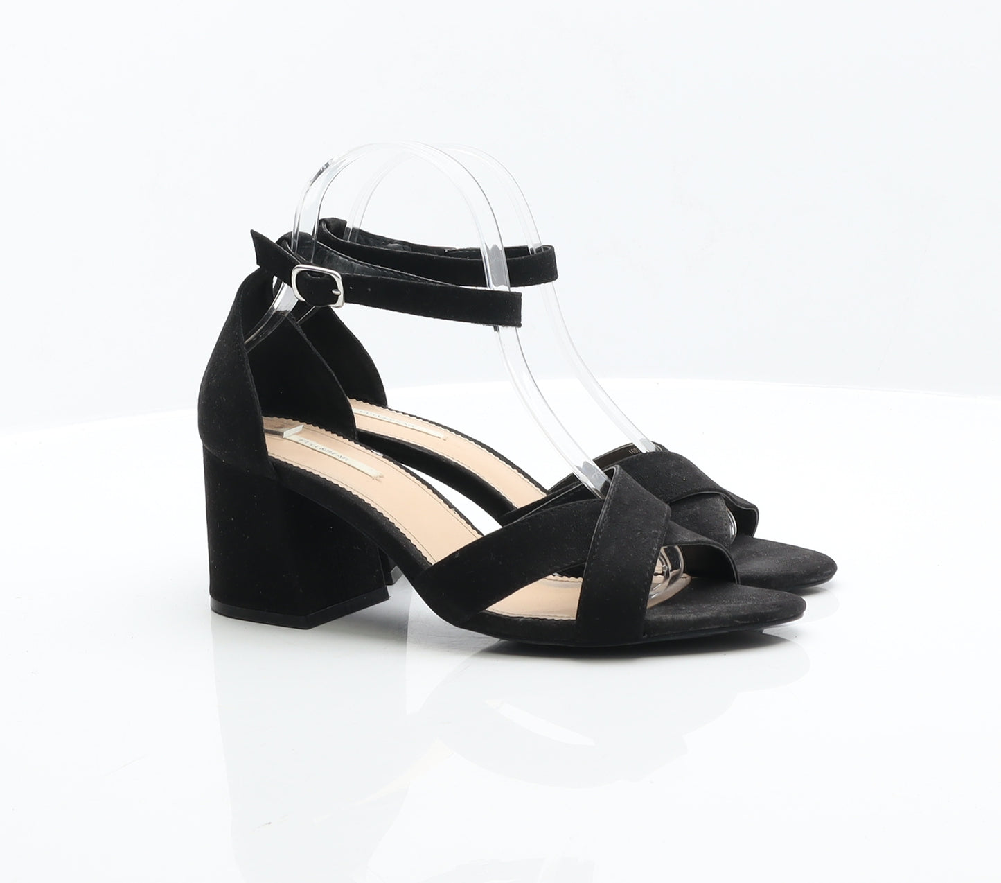 Pull&Bear Womens Black Suede Strappy Heel UK 6 39