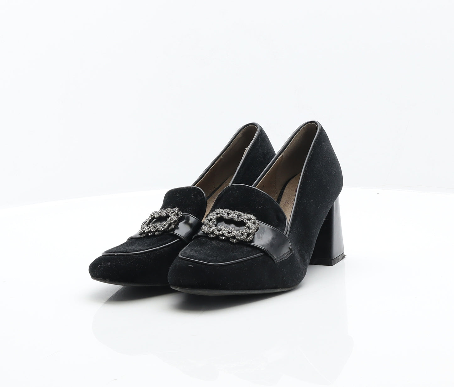 Crazyshoes Womens Black Suede Court Heel UK 5 38