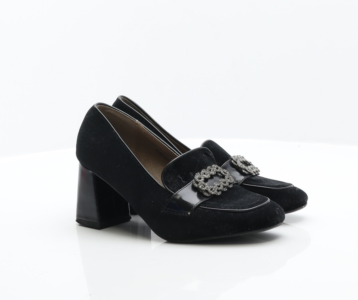 Crazyshoes Womens Black Suede Court Heel UK 5 38