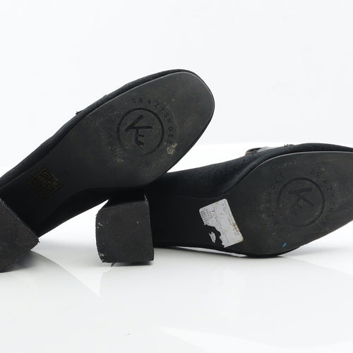 Crazyshoes Womens Black Suede Court Heel UK 5 38