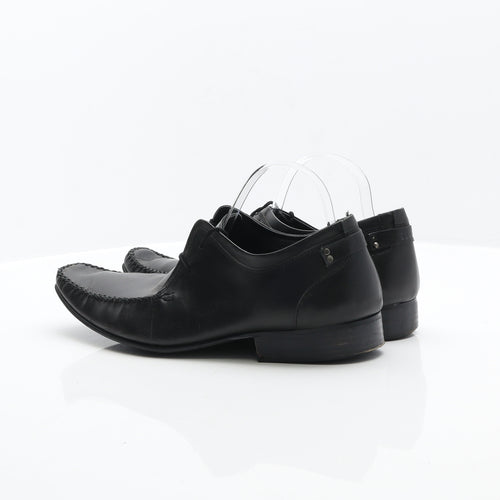 Ikon Mens Black Leather Oxford Dress UK 10