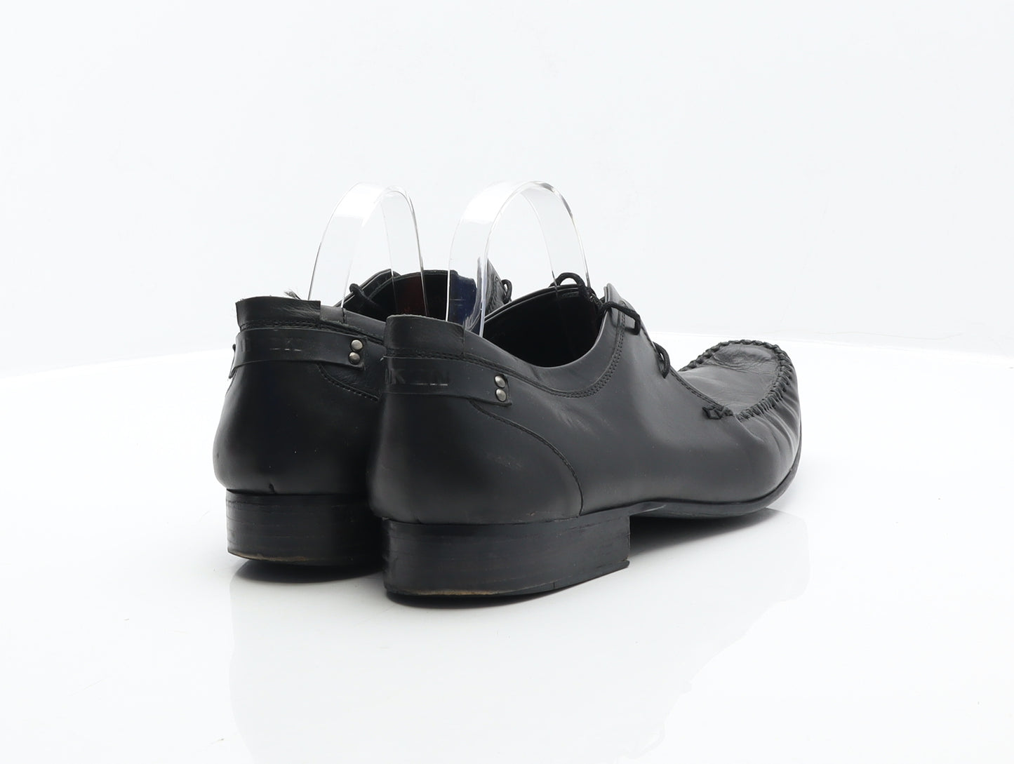 Ikon Mens Black Leather Oxford Dress UK 10