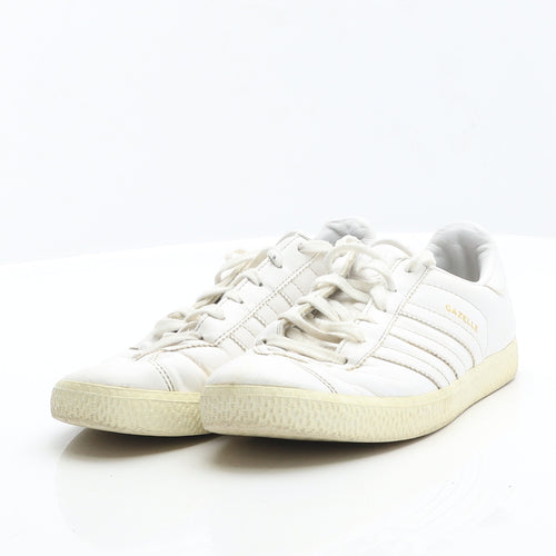 adidas Womens White Leather Trainer UK 3 35.5 - Gazelle