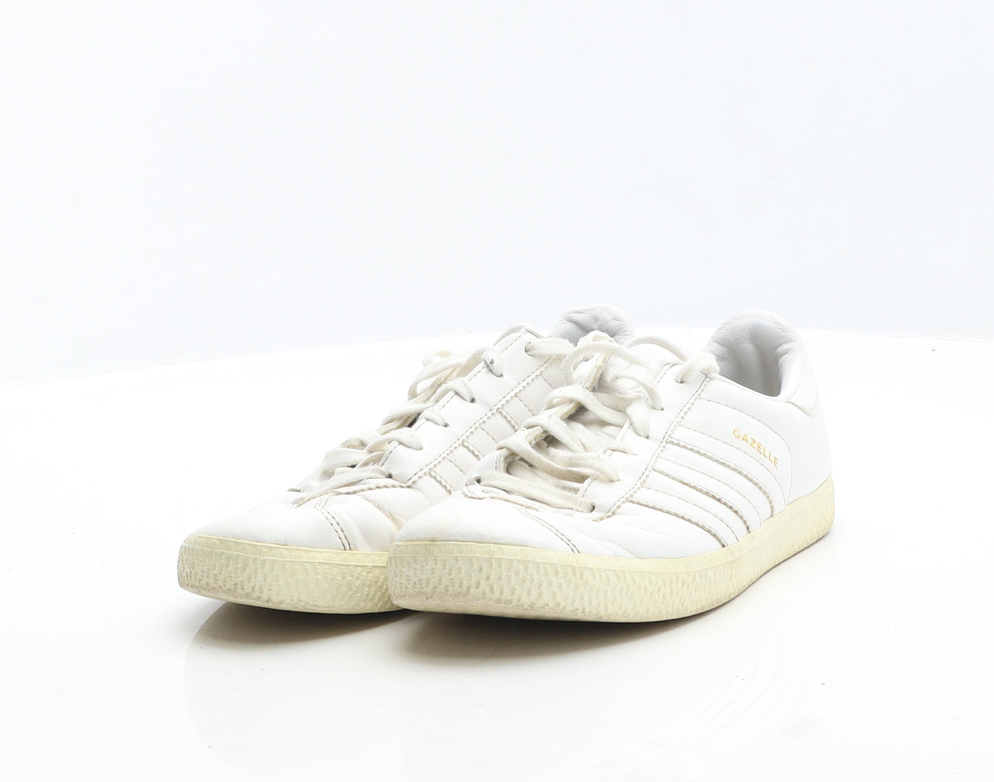 adidas Womens White Leather Trainer UK 3 35.5 - Gazelle
