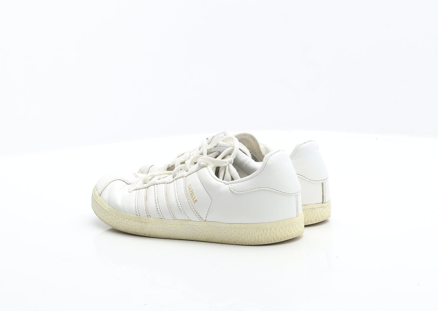 adidas Womens White Leather Trainer UK 3 35.5 - Gazelle