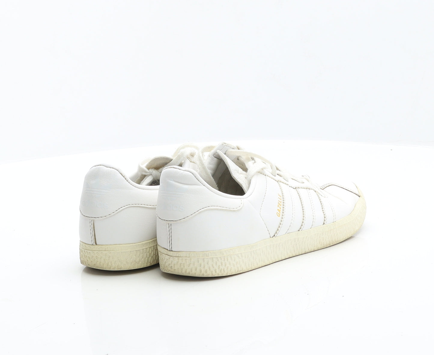 adidas Womens White Leather Trainer UK 3 35.5 - Gazelle