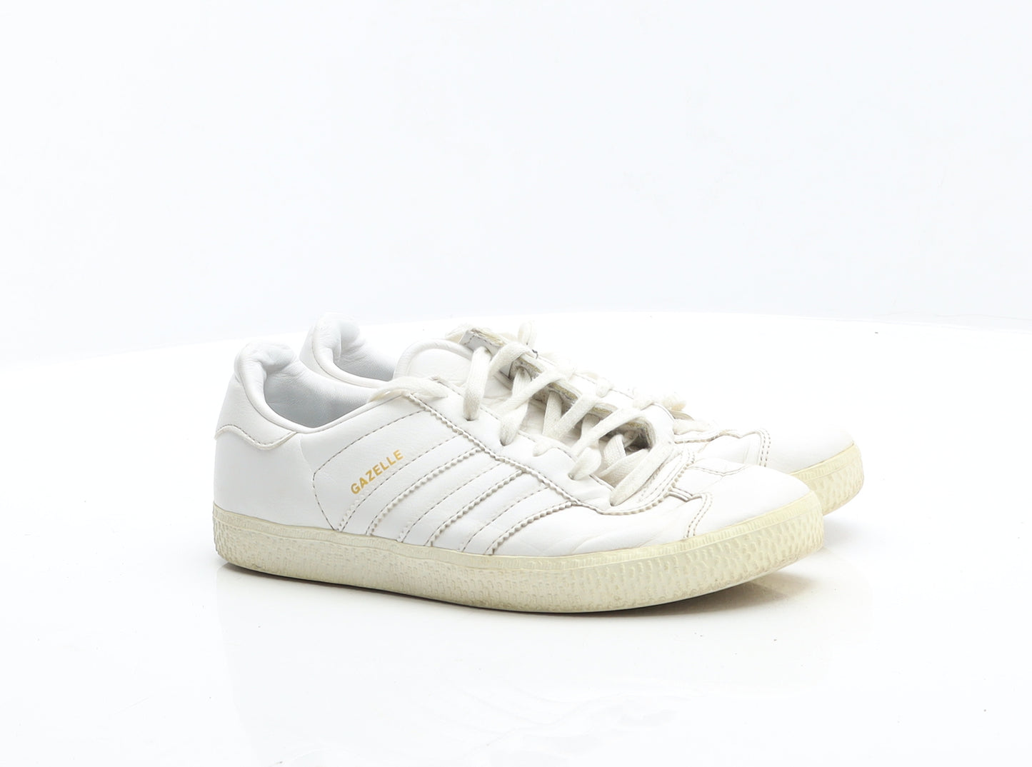 adidas Womens White Leather Trainer UK 3 35.5 - Gazelle