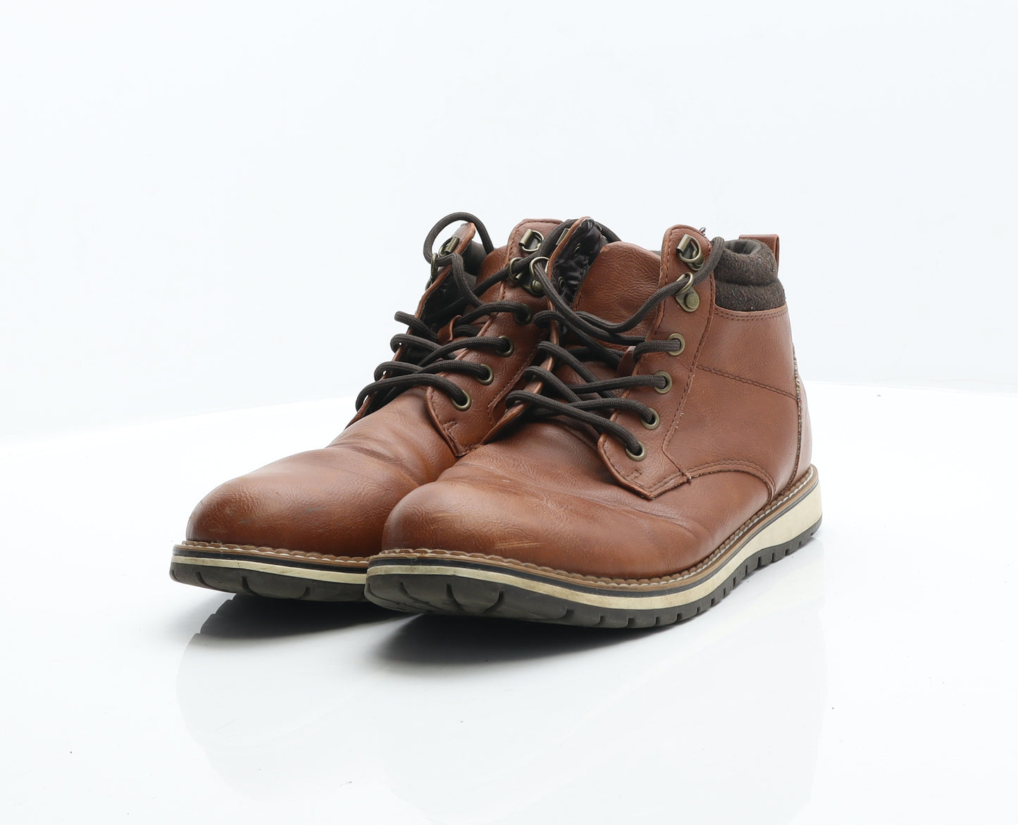 F&F Mens Brown Leather Chukka Boot UK 8 42