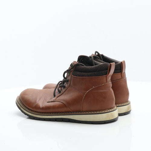 F&F Mens Brown Leather Chukka Boot UK 8 42