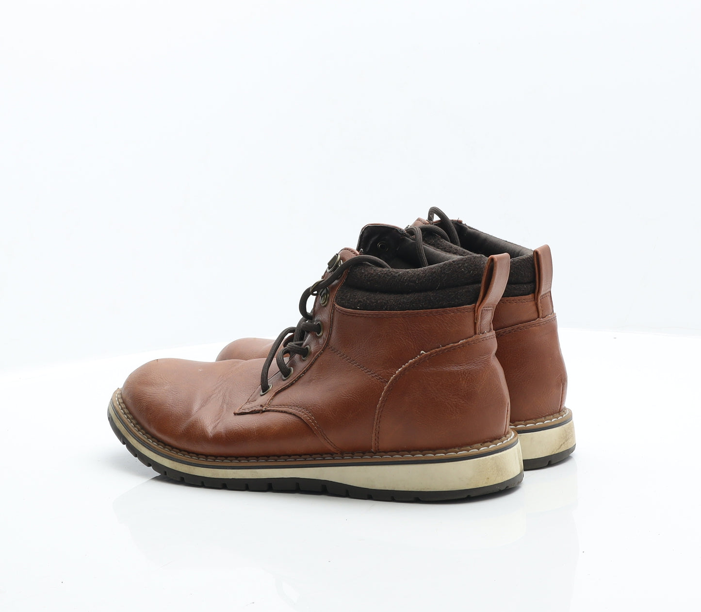 F&F Mens Brown Leather Chukka Boot UK 8 42