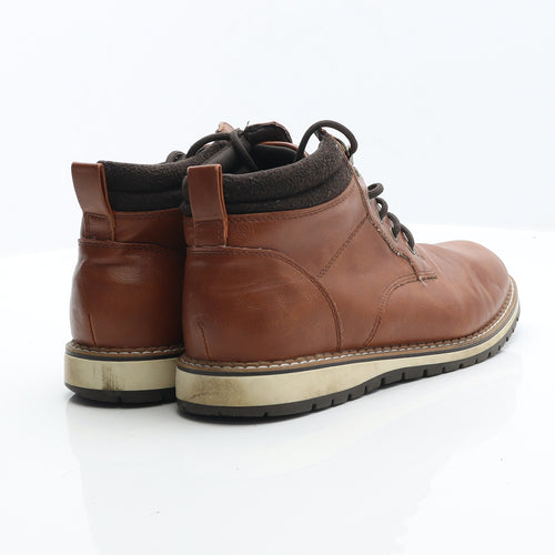 F&F Mens Brown Leather Chukka Boot UK 8 42