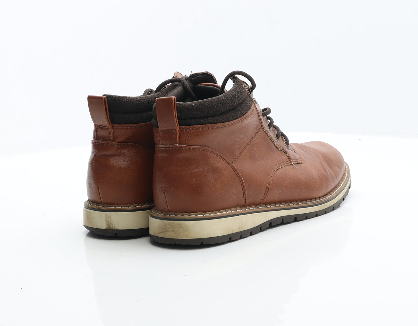 F&F Mens Brown Leather Chukka Boot UK 8 42