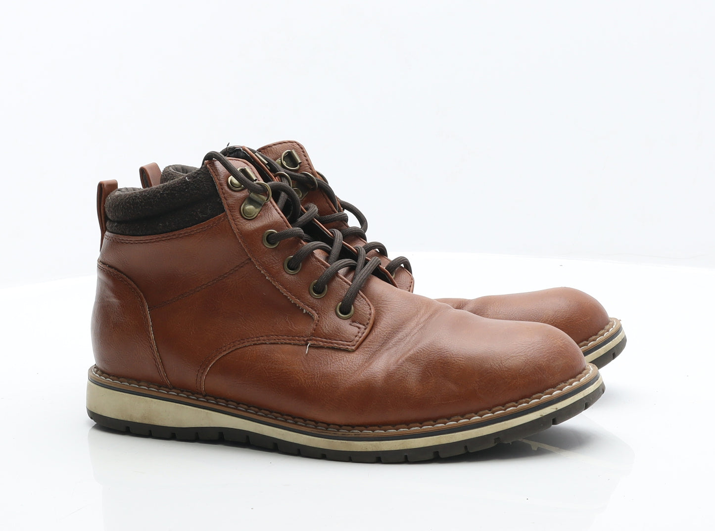 F&F Mens Brown Leather Chukka Boot UK 8 42