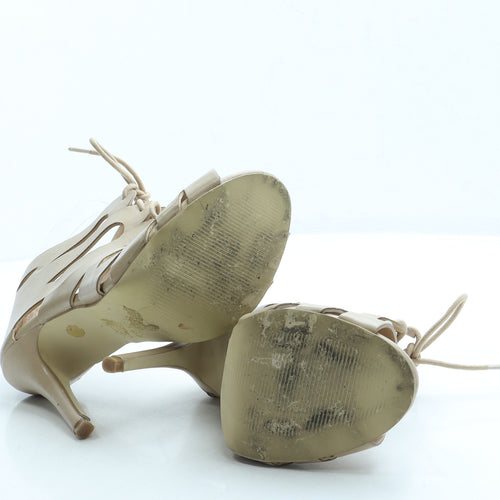 Atmosphere Womens Beige Leather Gladiator Heel UK 5 38