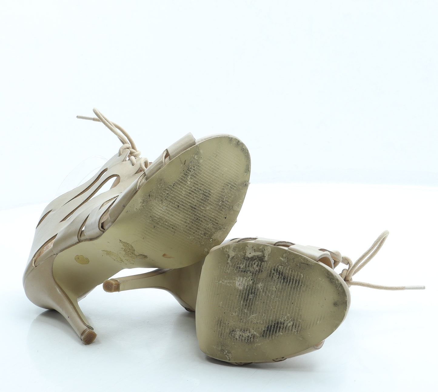 Atmosphere Womens Beige Leather Gladiator Heel UK 5 38