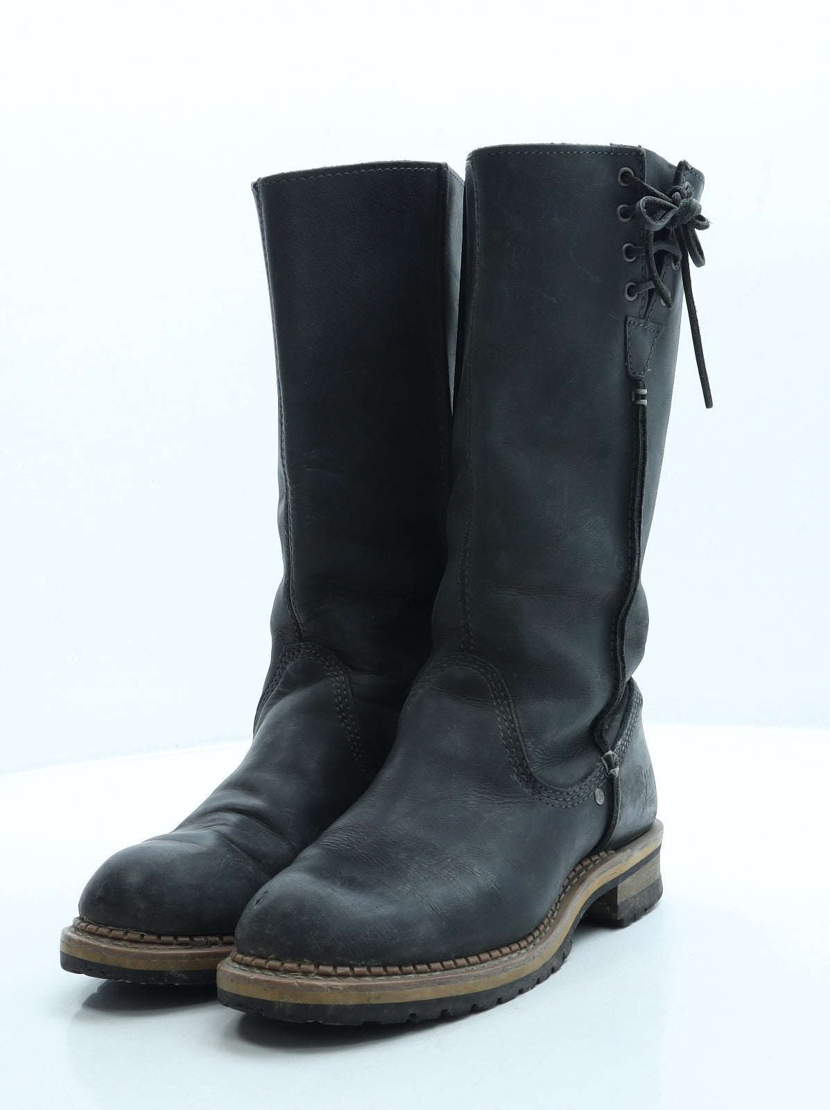 CAT Womens Black Leather Combat Boot UK 5 38